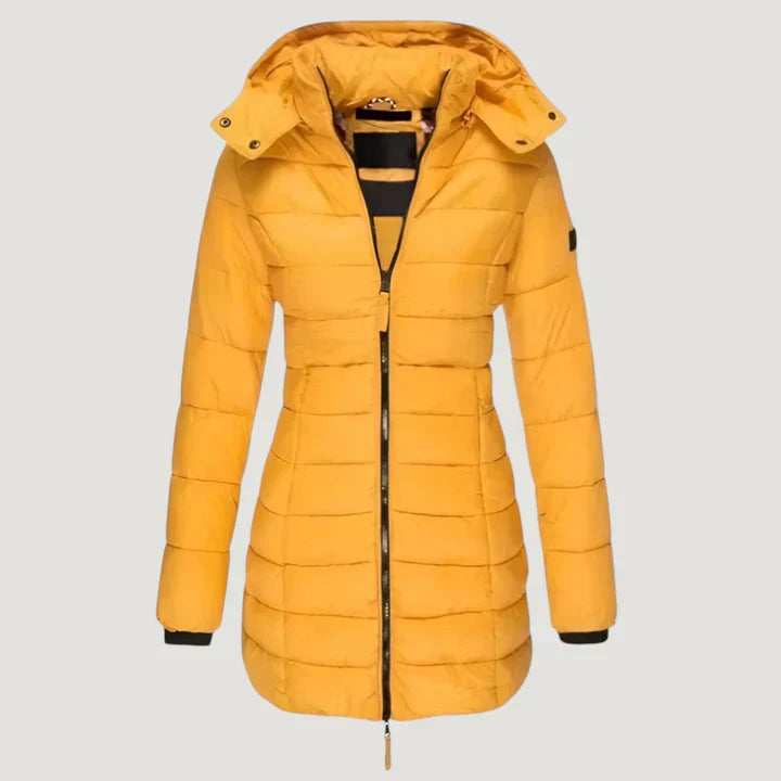 Hooded long winter jacket for women | Noelle