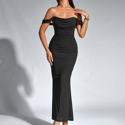 Elegant off-shoulder backless mermaid dress for women | Seraphine