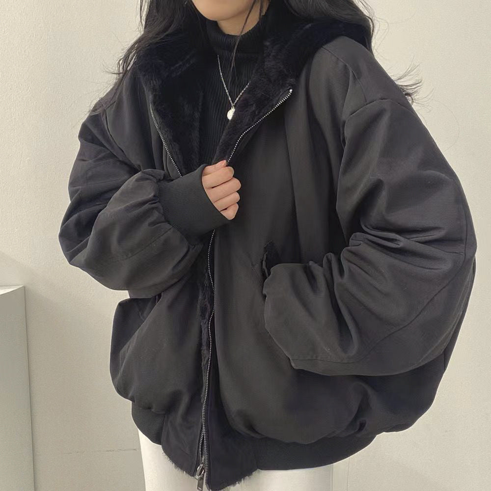 Reversible hooded winter coat for women | Lira -2