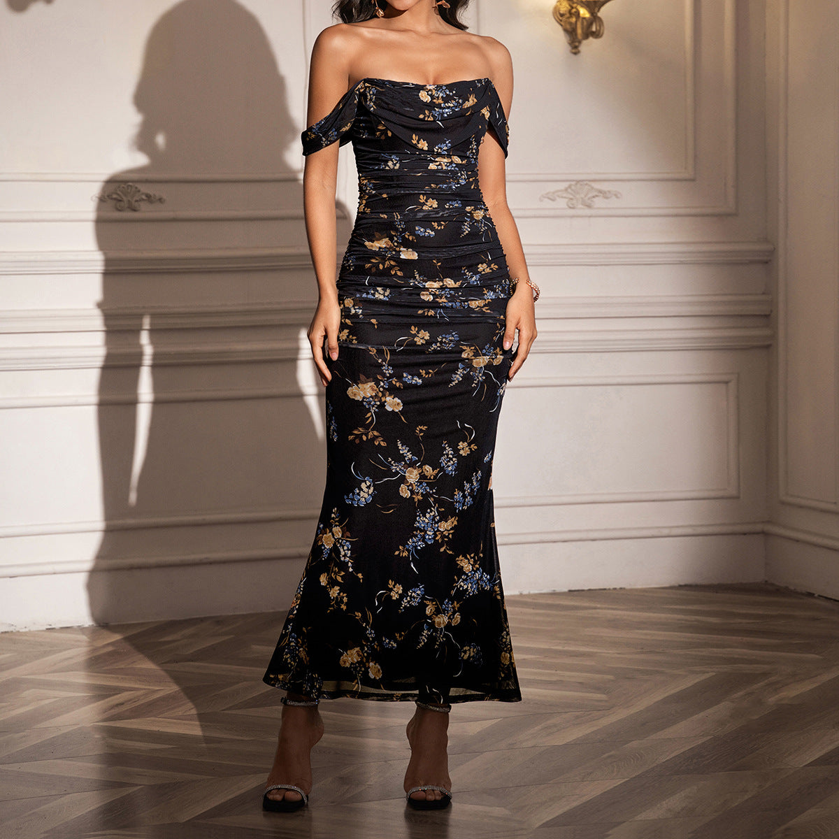 Elegant off-shoulder backless mermaid dress for women | Seraphine