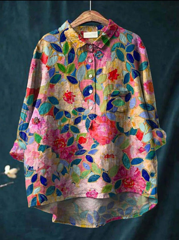 Vintage-inspired floral blouse for women | Anita
