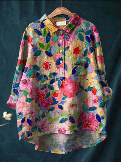 Vintage-inspired floral blouse for women | Anita
