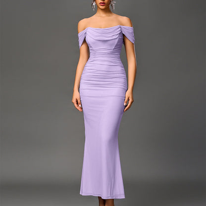 Elegant off-shoulder backless mermaid dress for women | Seraphine