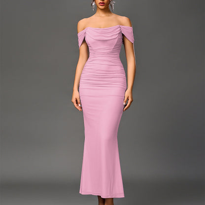 Elegant off-shoulder backless mermaid dress for women | Seraphine