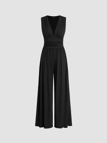 Sleeveless wide-leg jumpsuit for women | Mutya