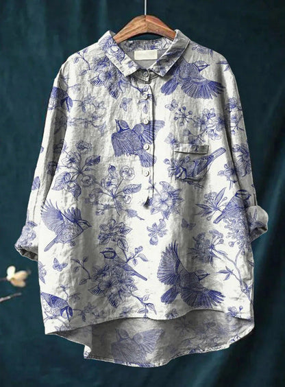 Vintage-inspired floral blouse for women | Anita