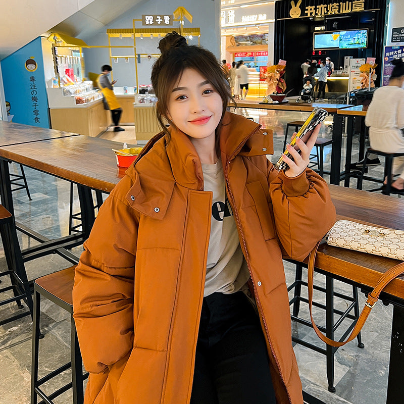 Hooded long puffer jacket for women | Lemi