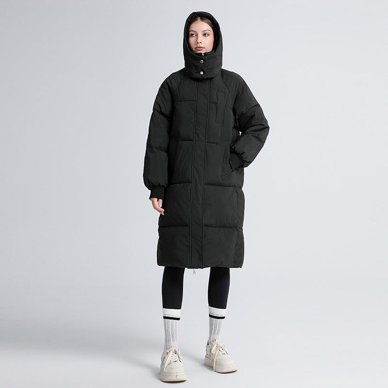 Hooded long puffer coat for women | Gigaty