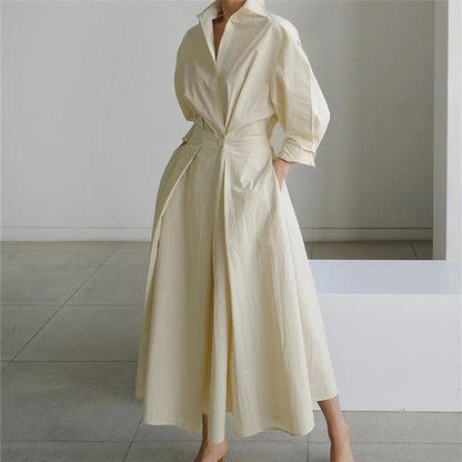 Front wrap collared maxi dress for women | Sofer