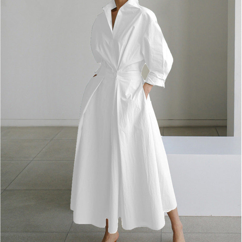 Front wrap collared maxi dress for women | Sofer