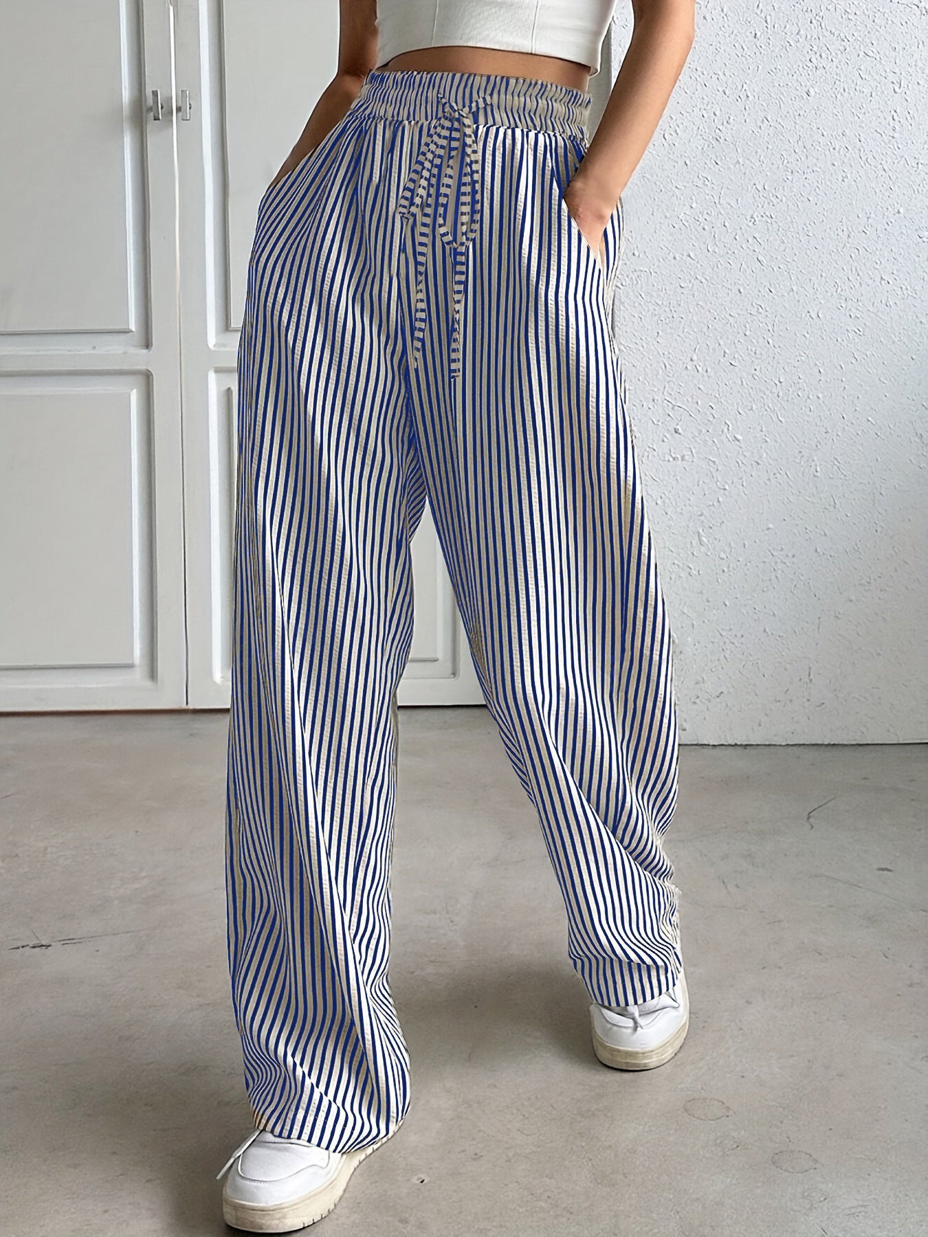 Casual striped relaxed fit summer top for women | Alira