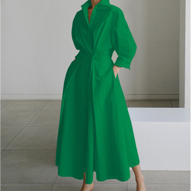 Front wrap collared maxi dress for women | Sofer