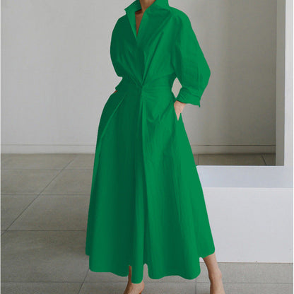 Front wrap collared maxi dress for women | Sofer