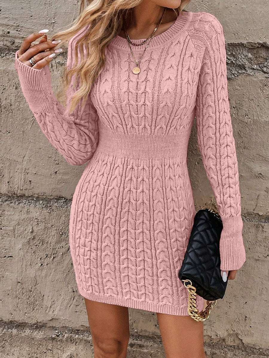 Cable knit bodycon sweater dress for women | Alva
