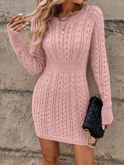 Cable knit bodycon sweater dress for women | Alva