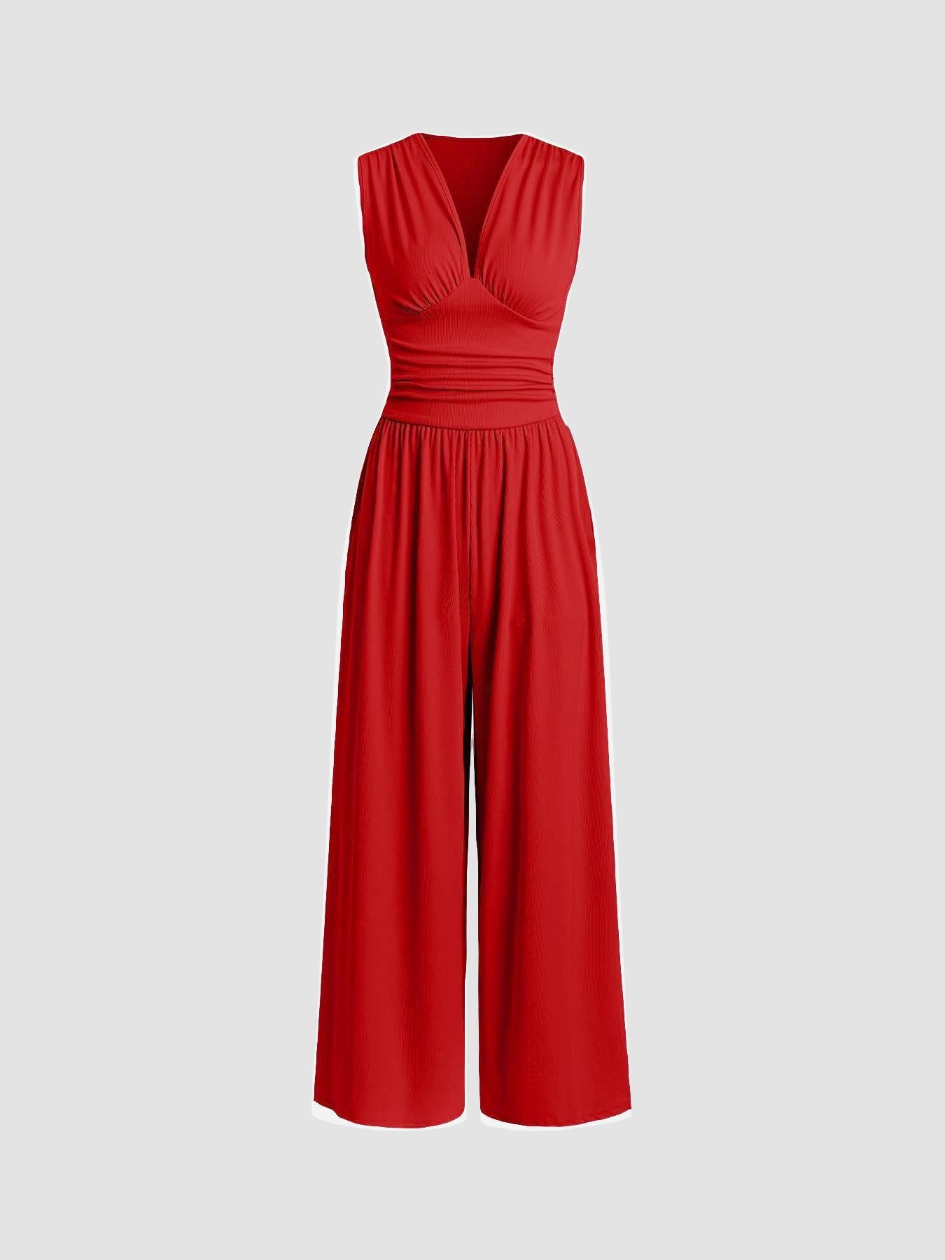 Sleeveless wide-leg jumpsuit for women | Mutya