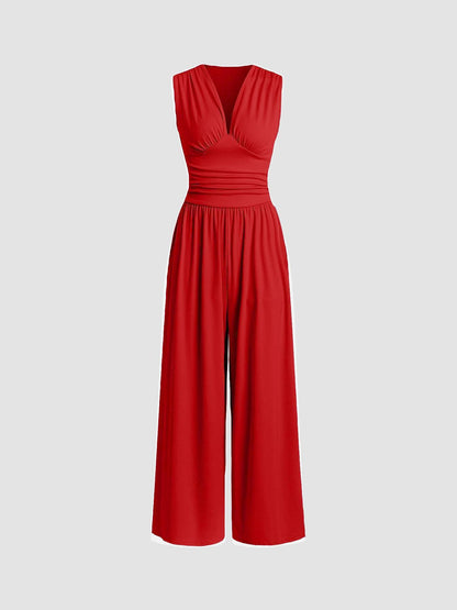 Sleeveless wide-leg jumpsuit for women | Mutya