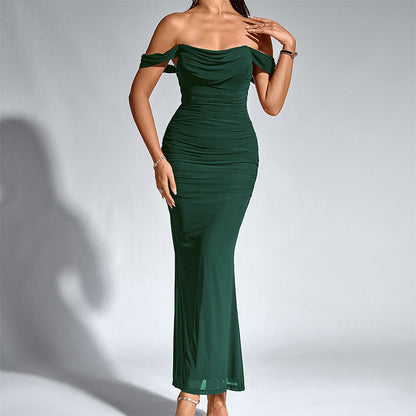 Elegant off-shoulder backless mermaid dress for women | Seraphine