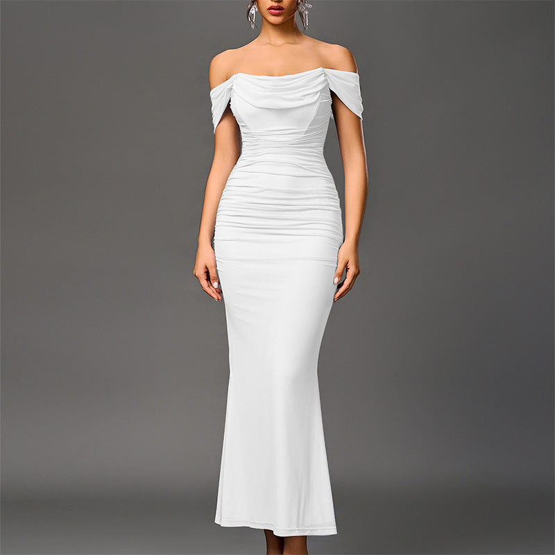 Elegant off-shoulder backless mermaid dress for women | Seraphine