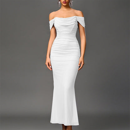 Elegant off-shoulder backless mermaid dress for women | Seraphine