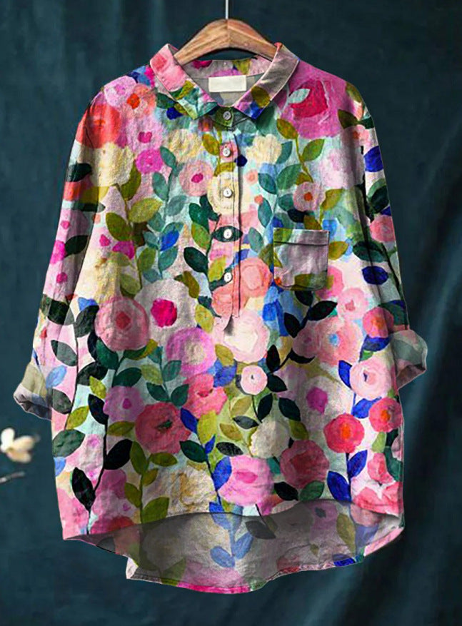Vintage-inspired floral blouse for women | Anita
