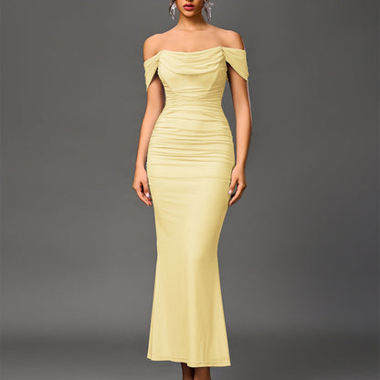Elegant off-shoulder backless mermaid dress for women | Seraphine