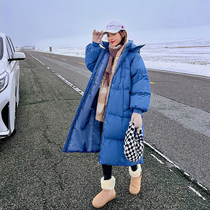 Hooded long puffer jacket for women | Lemi