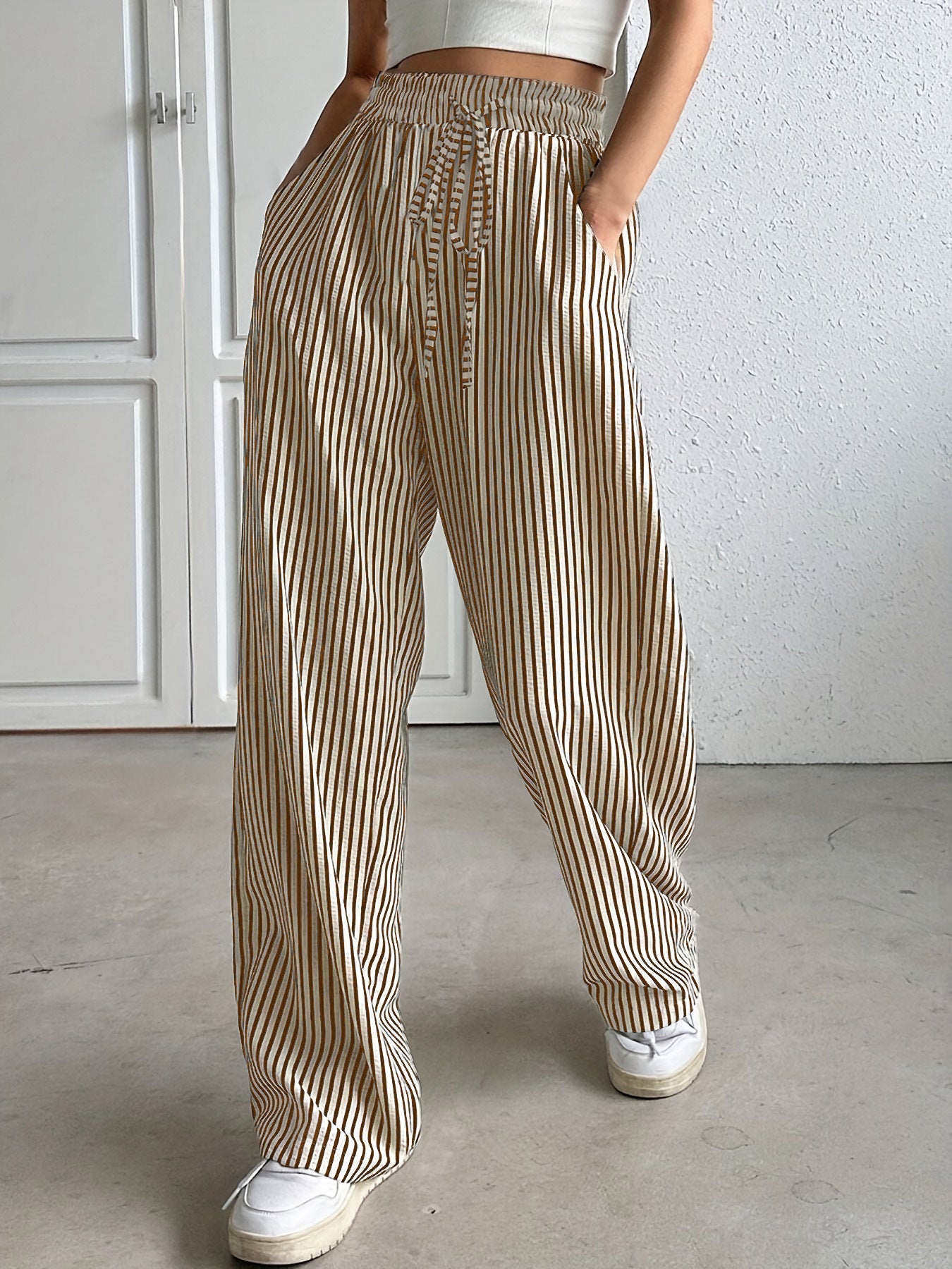 Casual striped relaxed fit summer top for women | Alira