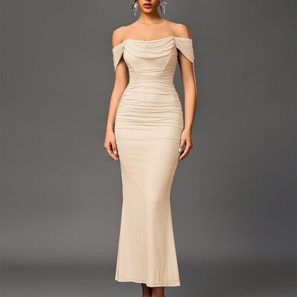 Elegant off-shoulder backless mermaid dress for women | Seraphine