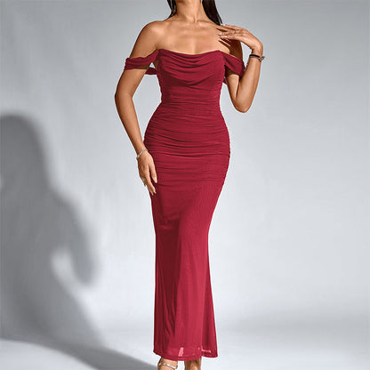 Elegant off-shoulder backless mermaid dress for women | Seraphine