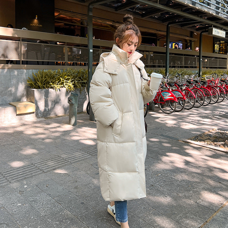 Hooded long puffer jacket for women | Lemi