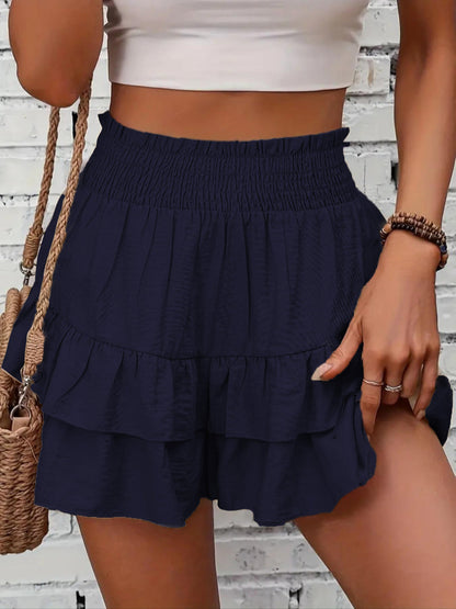 Ruffle tiered boho skorts for women | Jamet