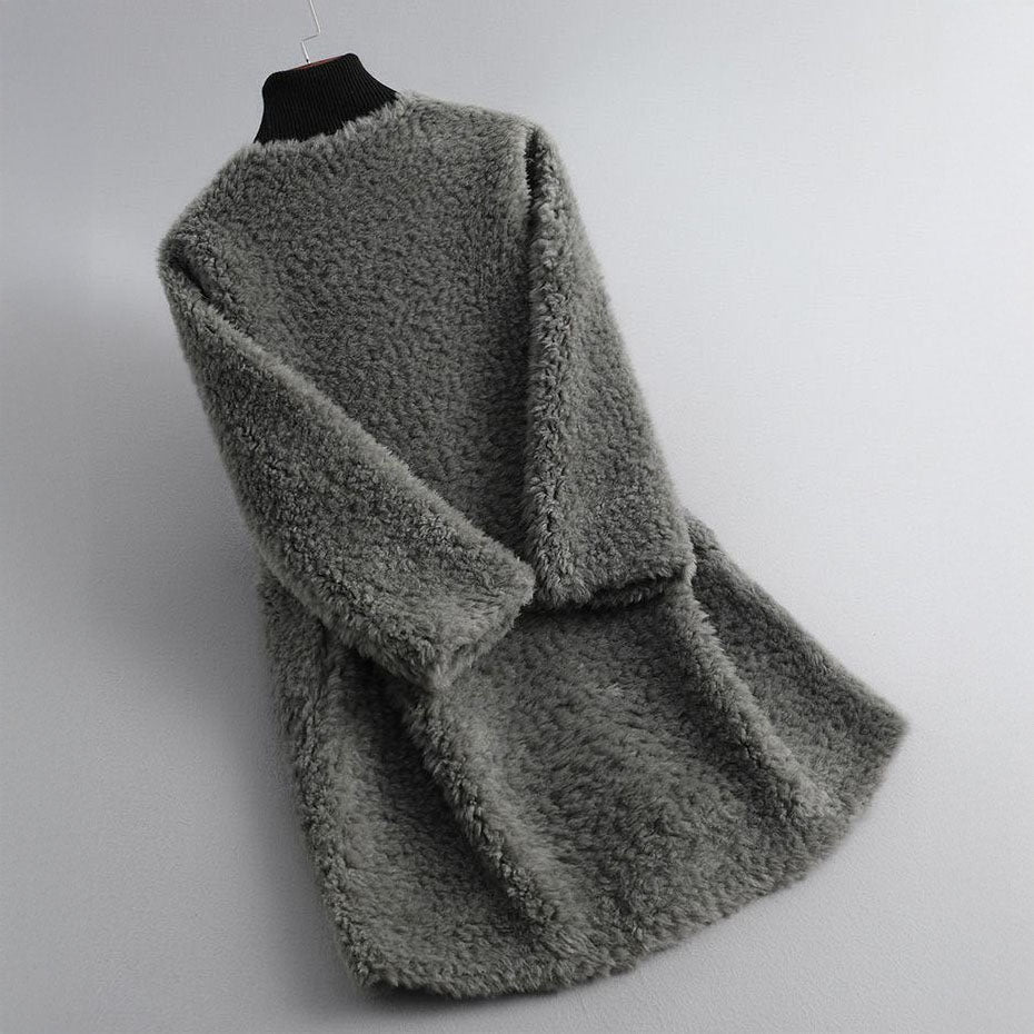 Cosy sherpa fleece hooded coat for women | Amalia -2