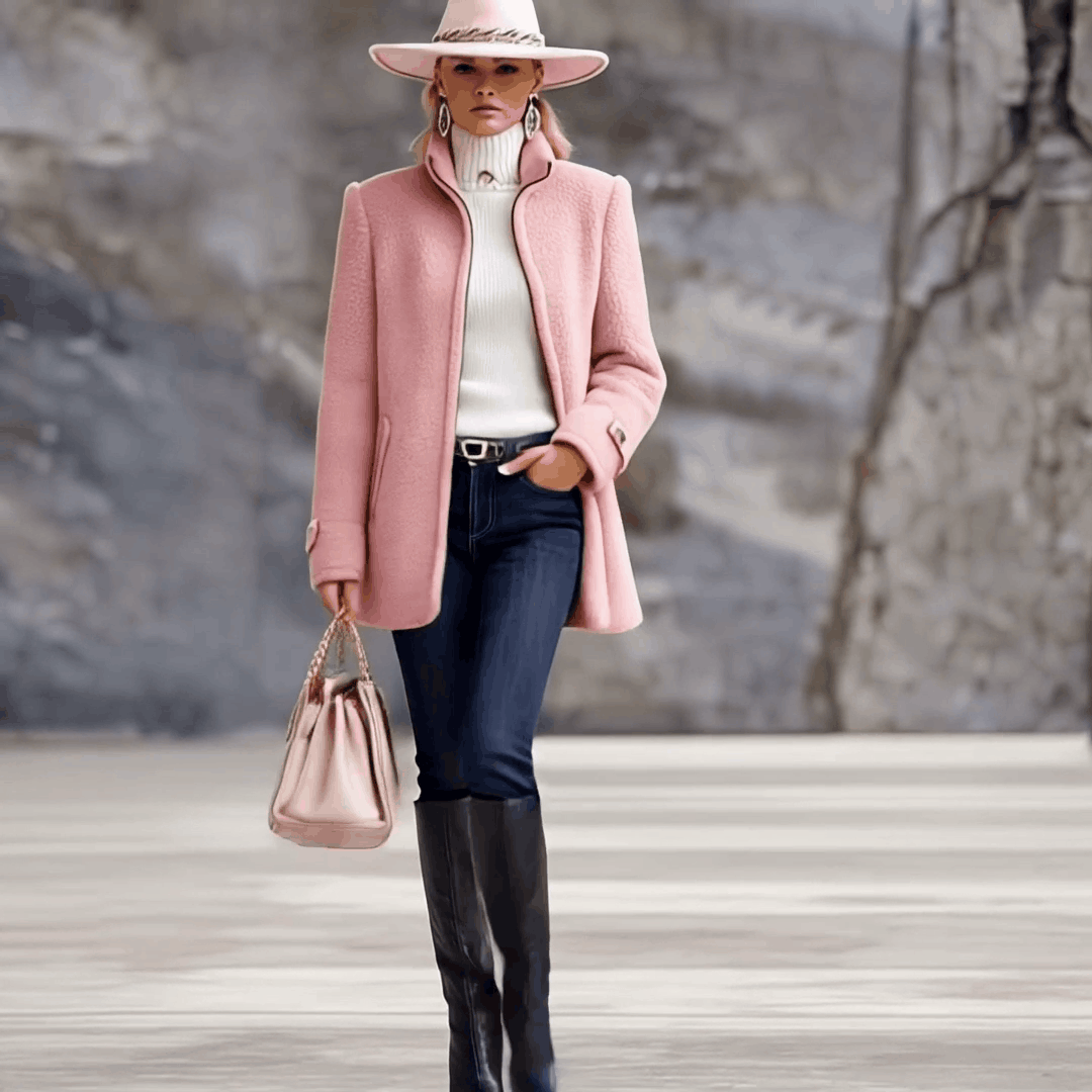 Vintage-inspired zip-up fleece jacket for women | Rosmelle -2