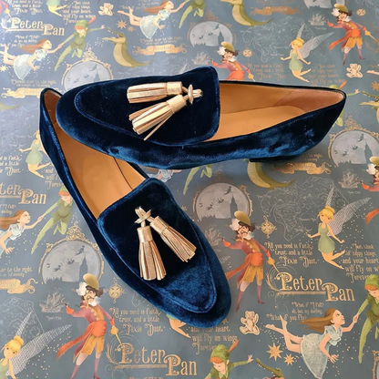 Elegant Tassel Slip-On Loafers for Women | Midnight