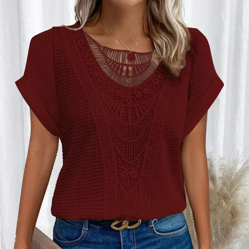 Elegant Ibiza-style casual top for women | Simone -7