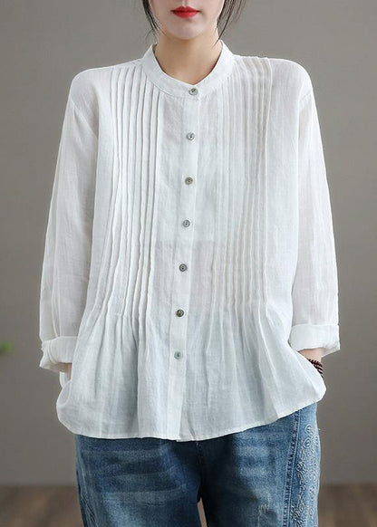 Organic White Linen Shirt Tunic Classic for Women | Celestine