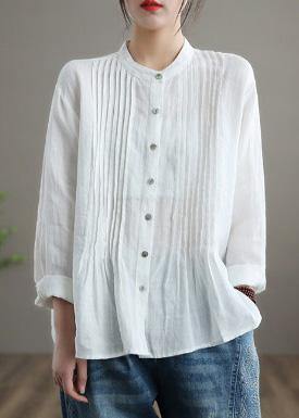 Organic White Linen Shirt Tunic Classic for Women | Celestine