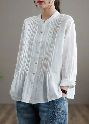 Organic White Linen Shirt Tunic Classic for Women | Celestine