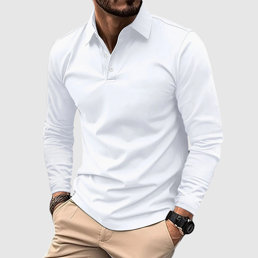 Classic long-sleeve polo shirt for men | Ray