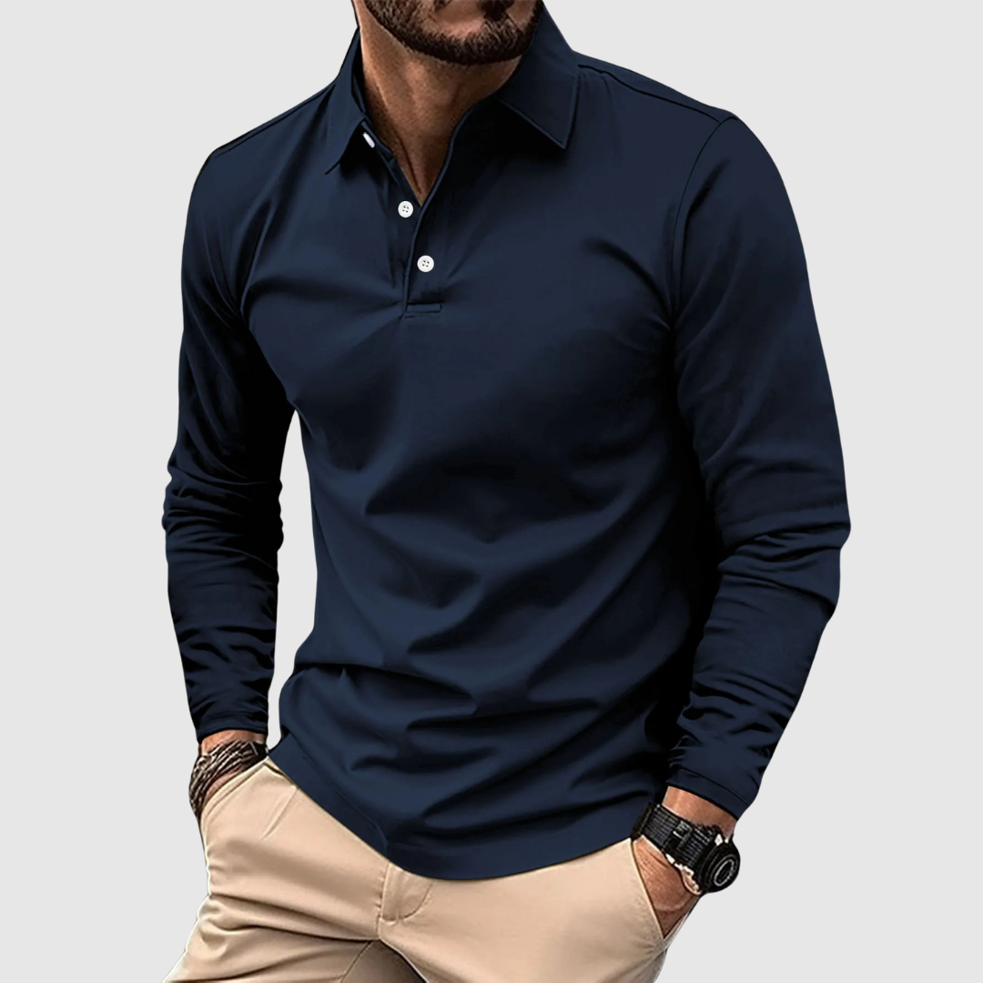 Classic long-sleeve polo shirt for men | Ray