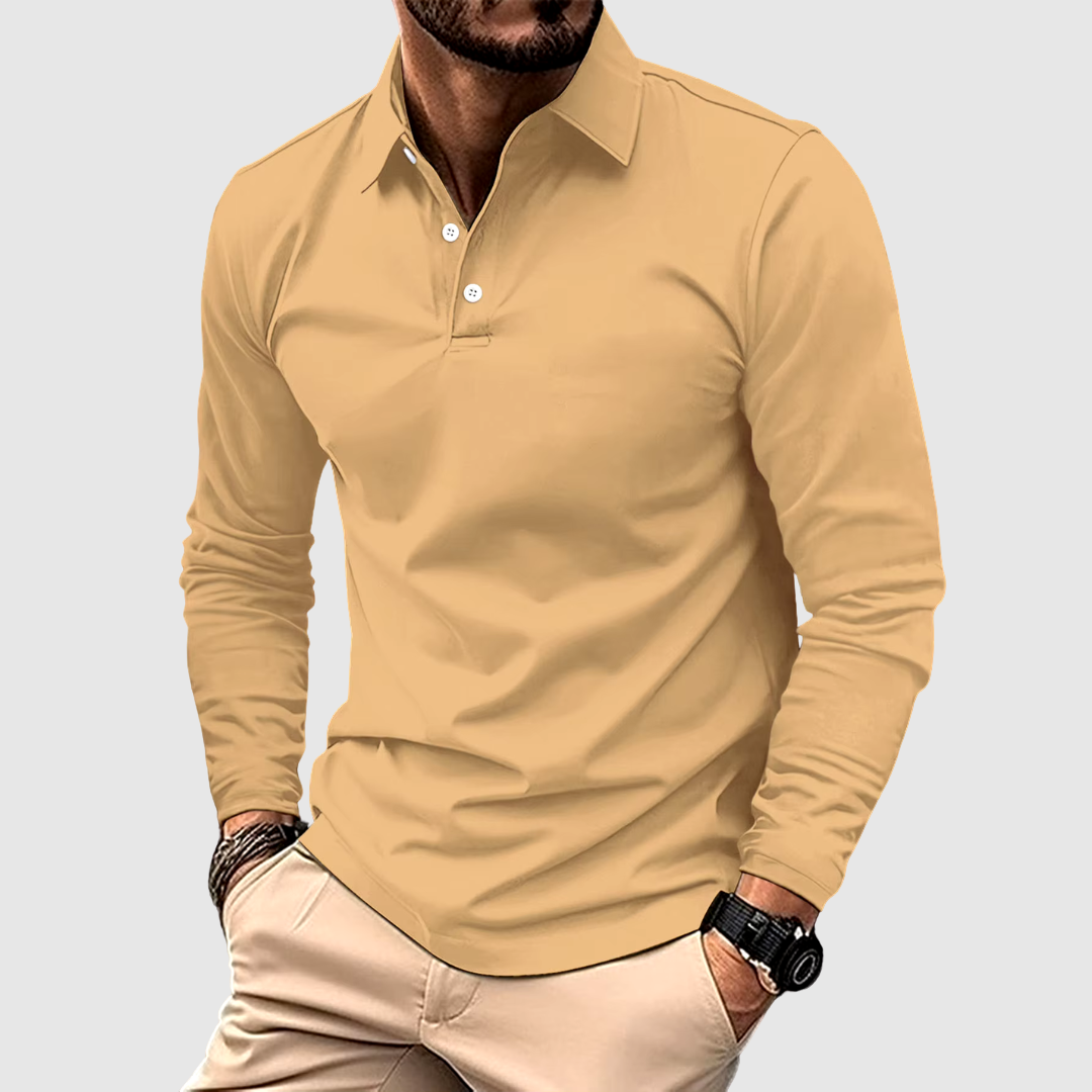 Classic long-sleeve polo shirt for men | Ray