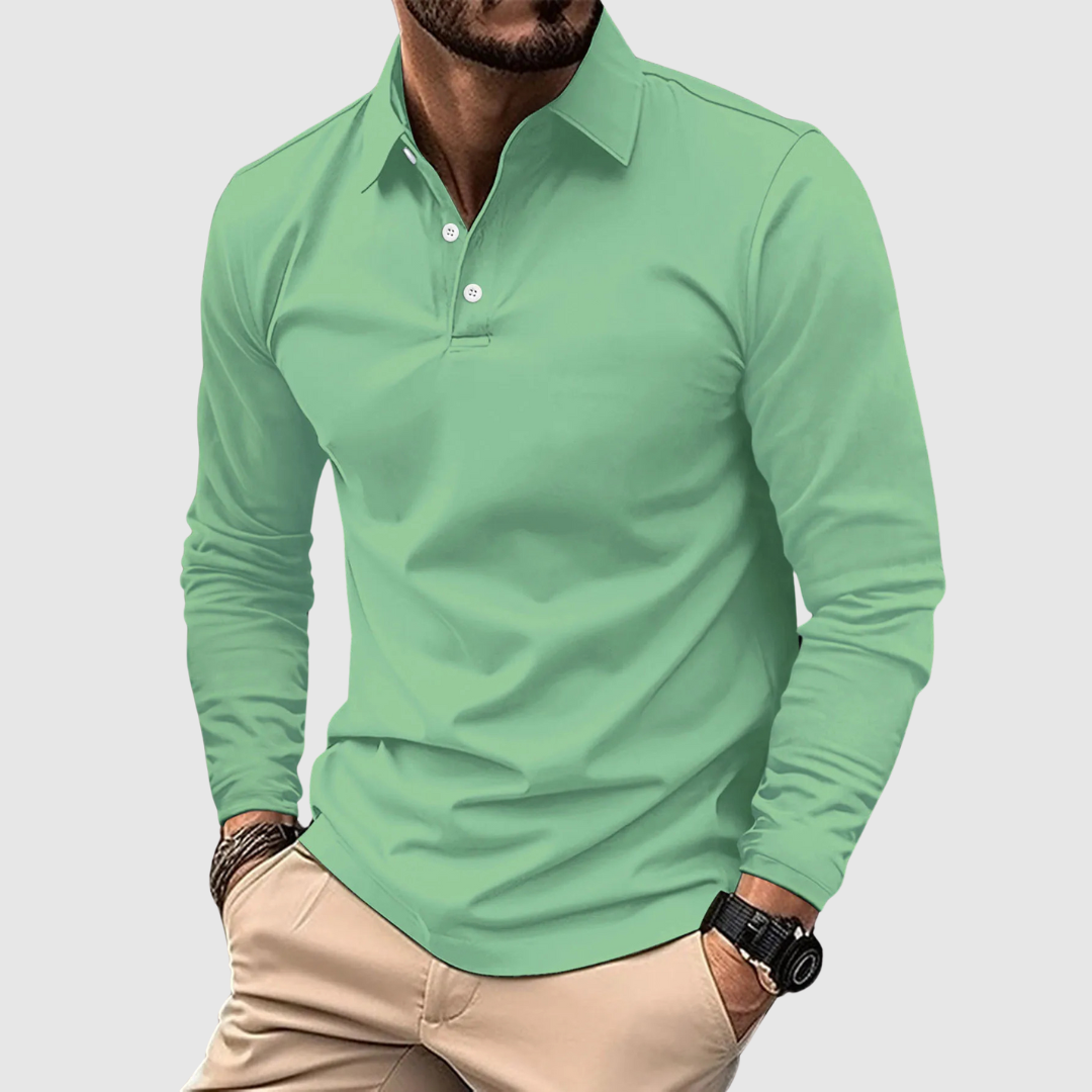 Classic long-sleeve polo shirt for men | Ray