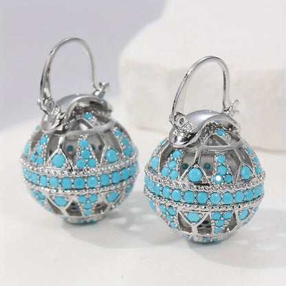 Turquoise Filigree Globe Drop Earrings for Women | Aurelia