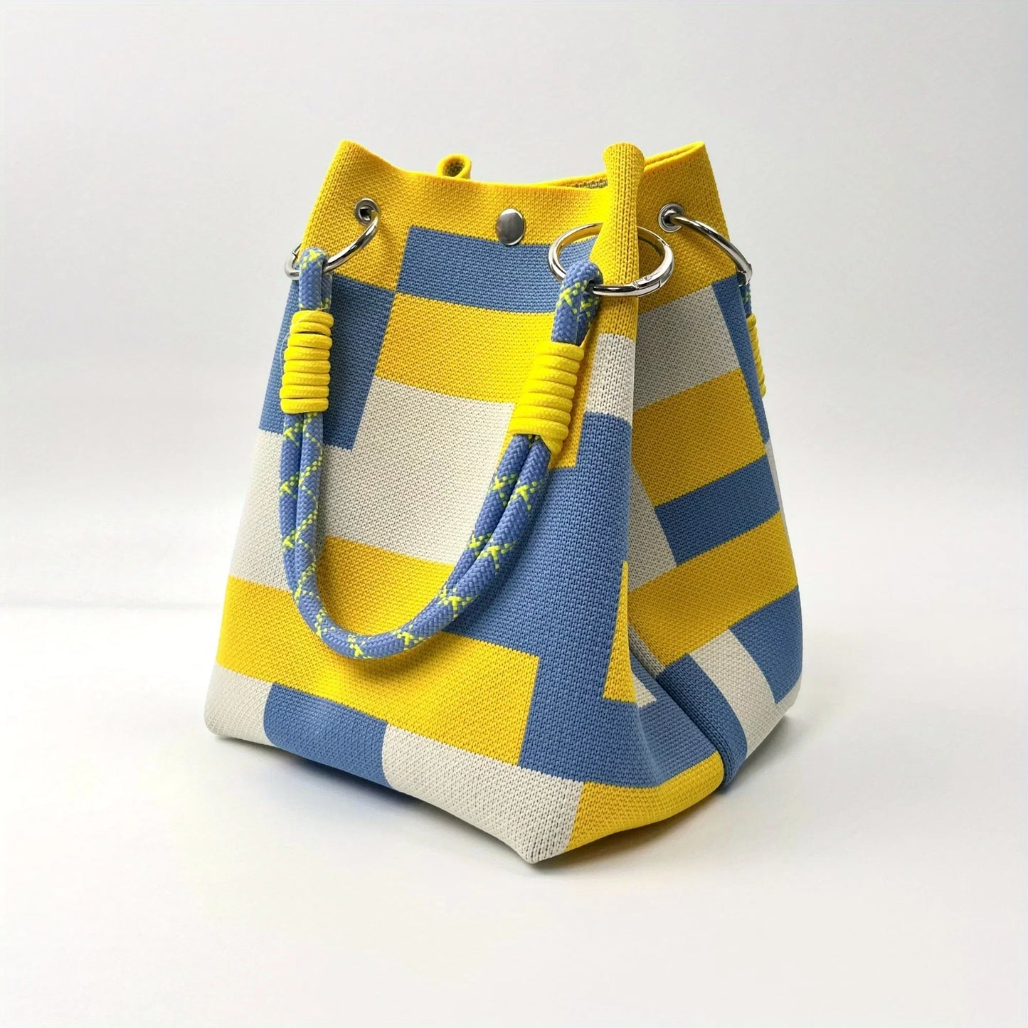 Woven texture tote bag with rope-style handles | Corvina