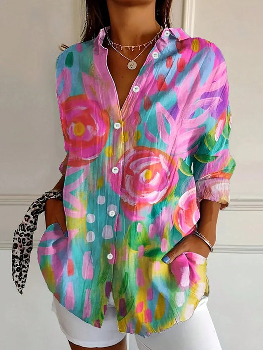 Colorful patterned blouse for women | Astrid