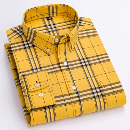 Classic check button-down shirt for men | Cedric