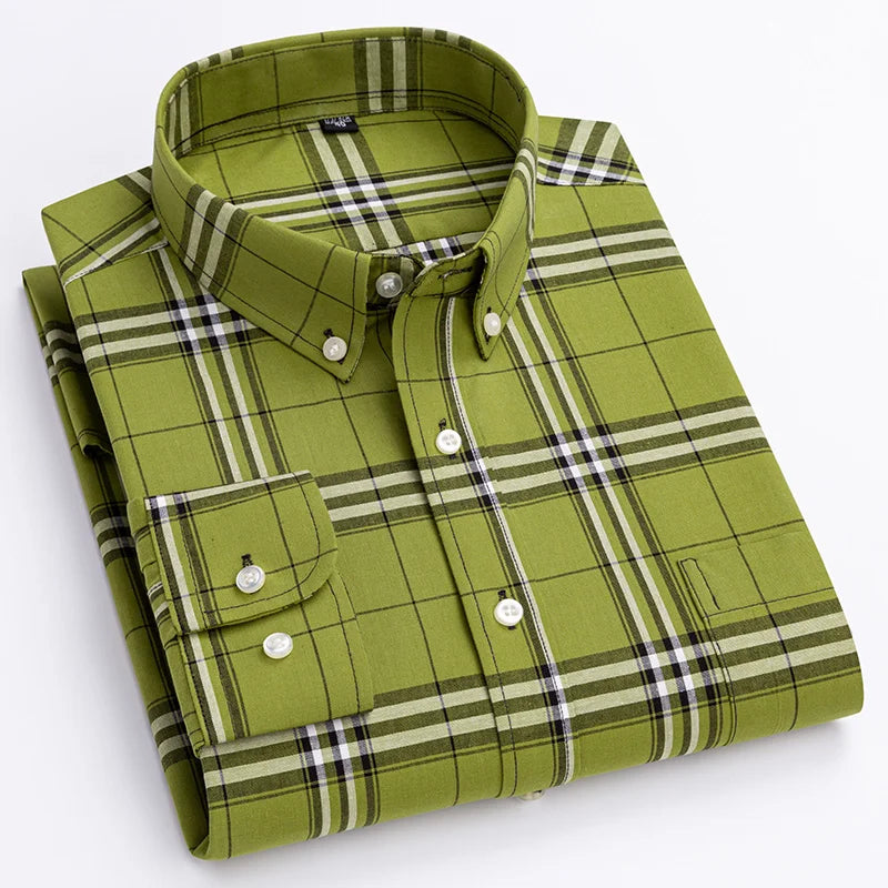 Classic check button-down shirt for men | Cedric