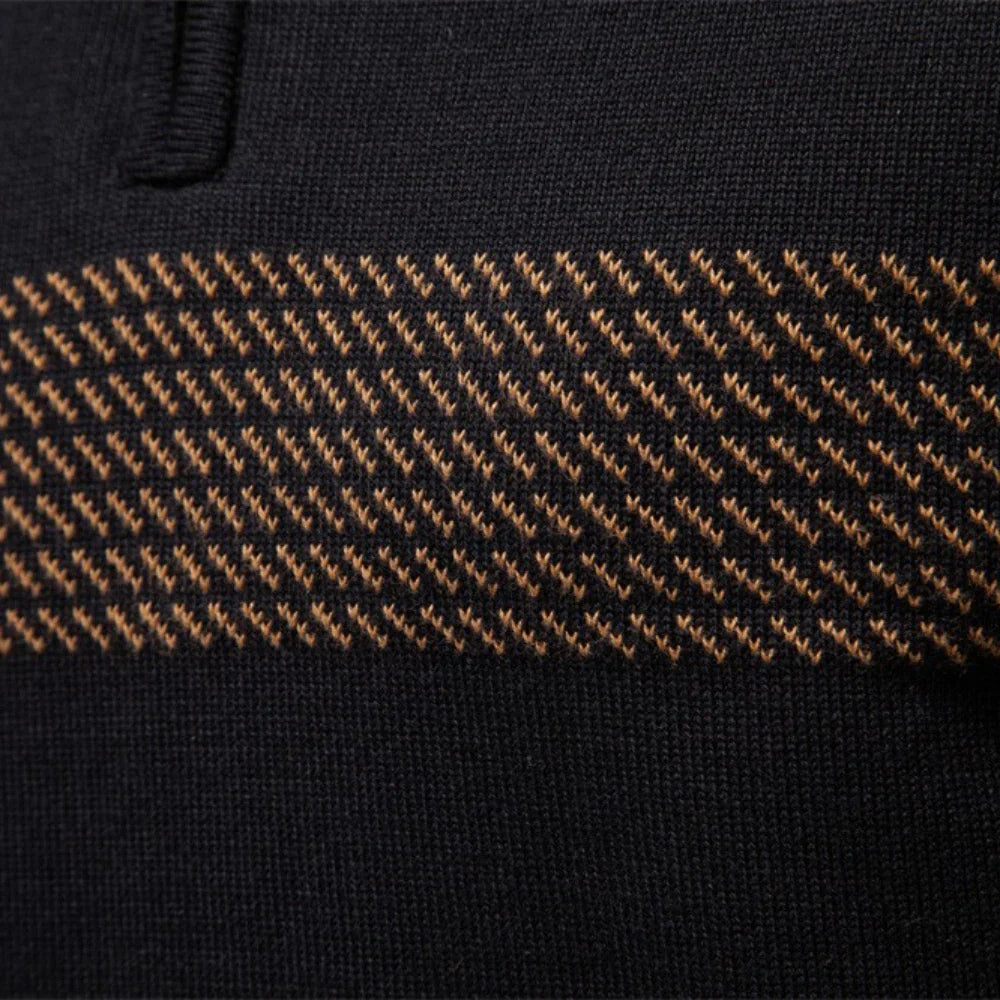 Heritage stripe cosy knit jumper for men | Durham -7
