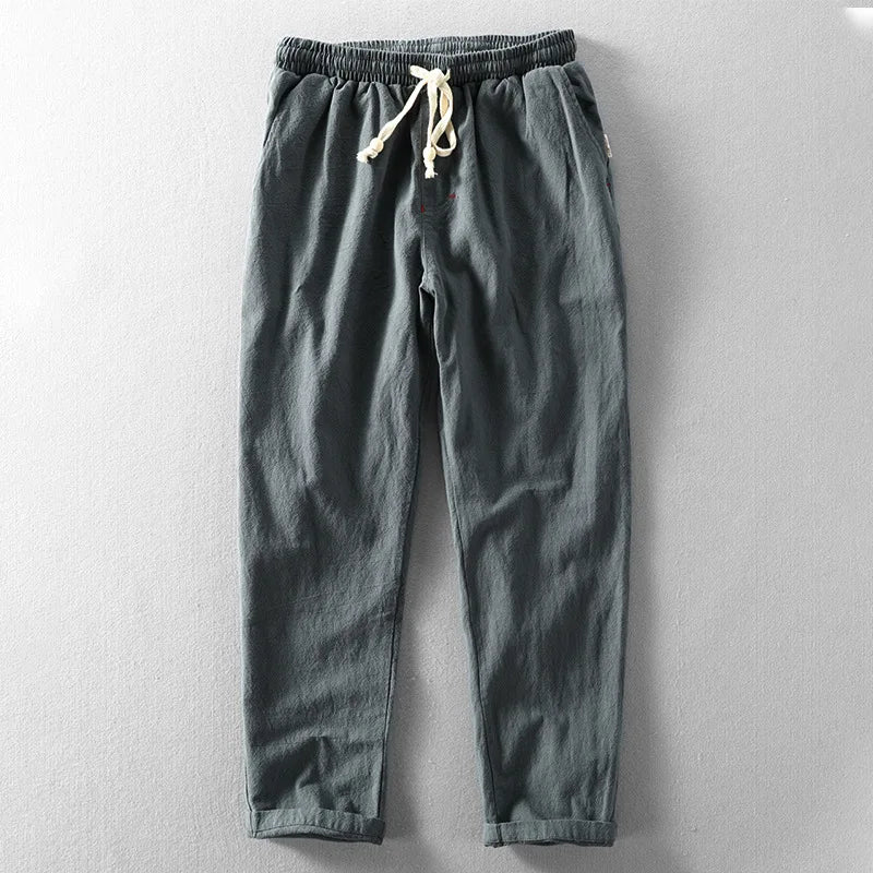 Relaxed straight-leg everyday cotton trousers for men | Hiro -3